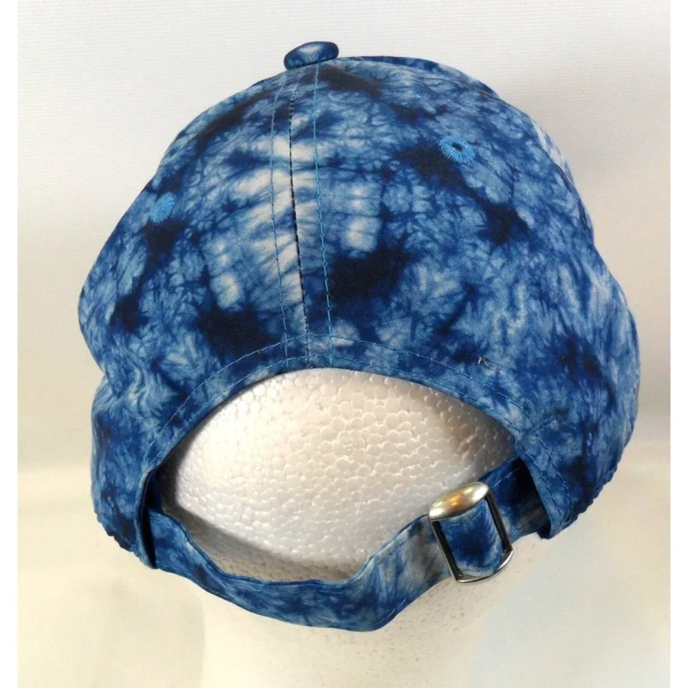 MTV Tie Dye Blue White Embroidered Logo Adjustable Hat Ball Cap - Picture 6 of 7